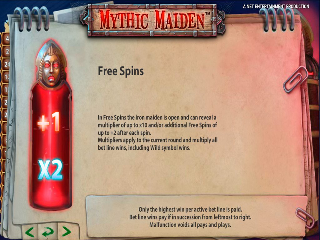 Mythic Maiden paytable-3
