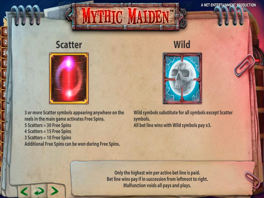 Mythic Maiden paytable-4