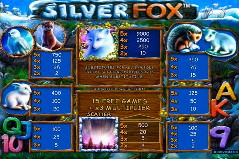 Silver Fox paytable-1