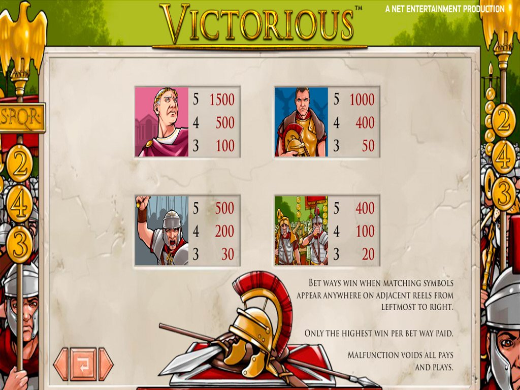 Victorious paytable-2